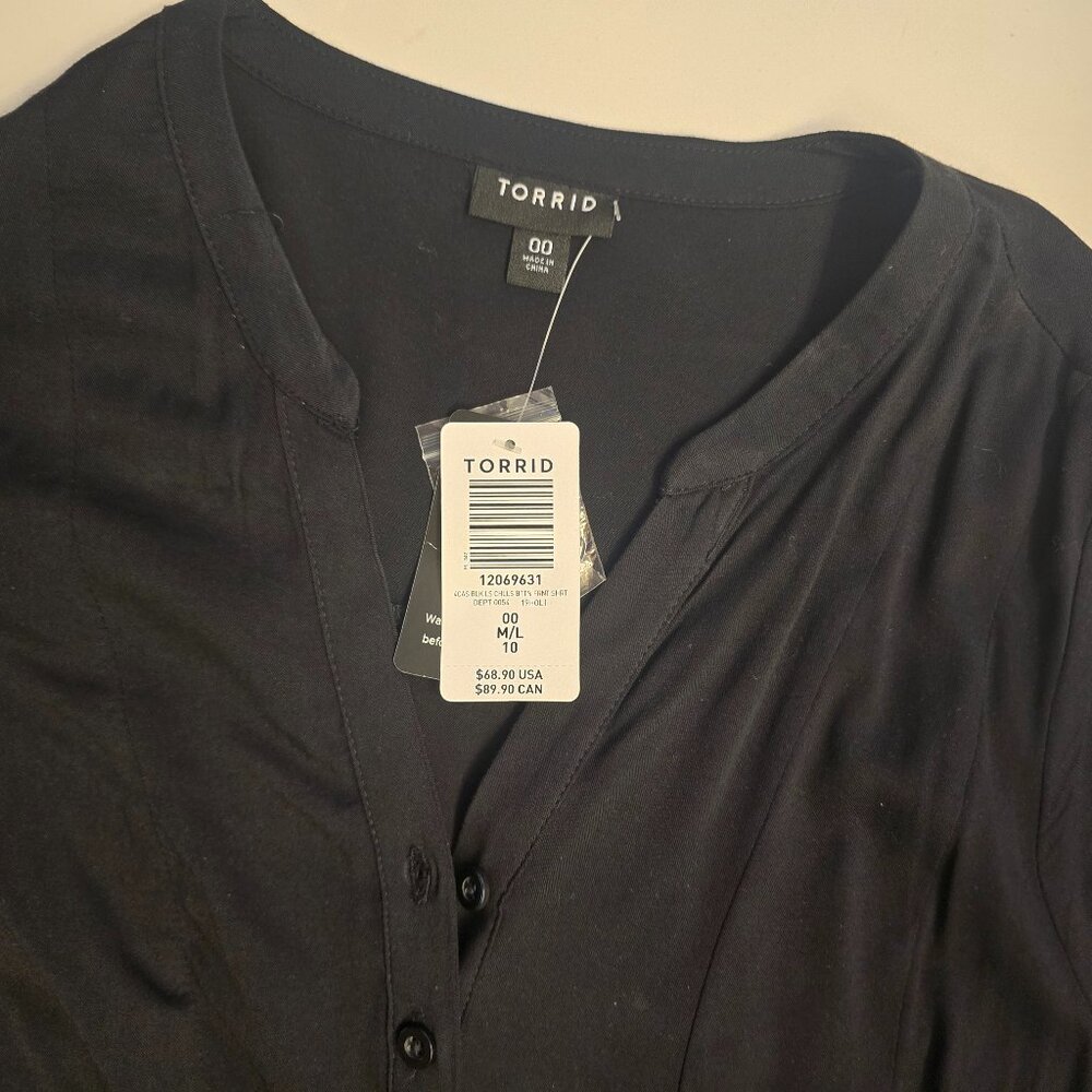 Torrid Button up Dress Shirt OO M/L 10 - Picture 8 of 10